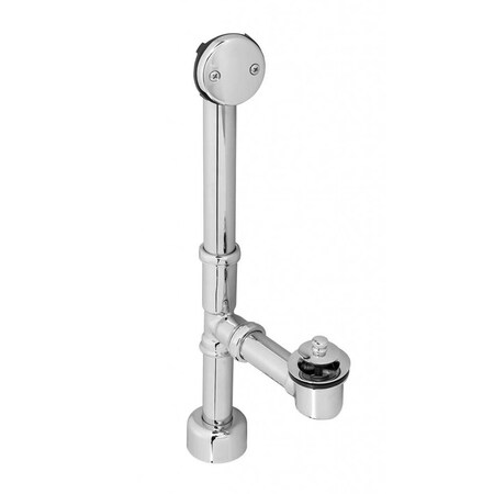 Westbrass Twist & Close Bath Waste, 14" Make-Up, 17 Ga. Tubing in Polished Chrome D3211K-26